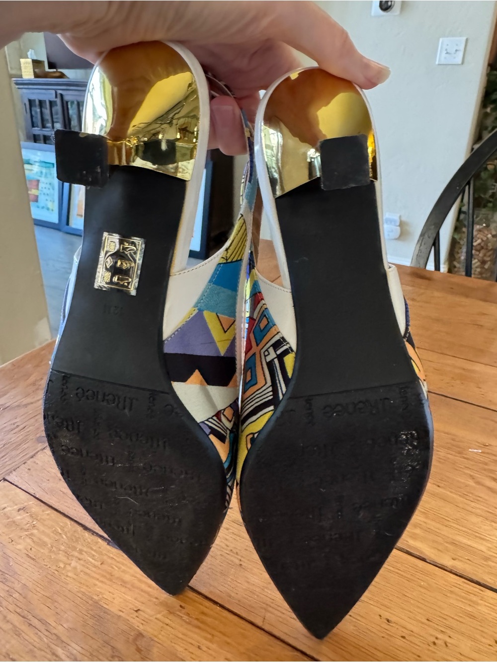 J. Renee Multicolor Geometric Pointed Slingback Heels - size 12 - Picture 7 of 8